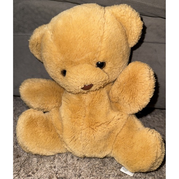 Vintage Russ Honey Bear Brown Plush Stuffed Animal 9" Hand Puppet - Picture 1 of 5